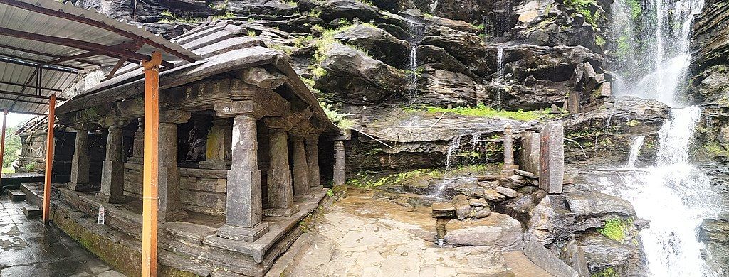 temple and waterfall, historical destination