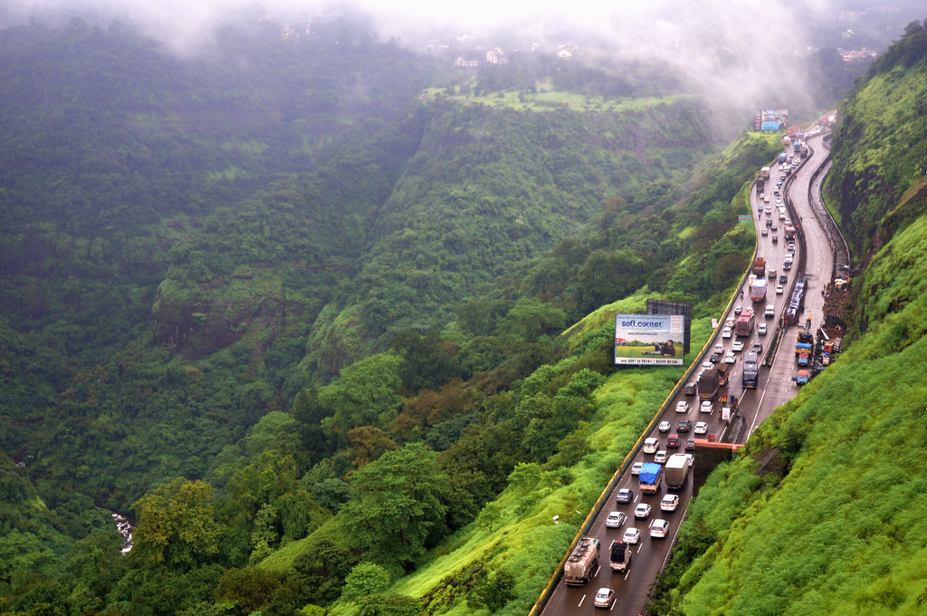 highway in Khandala - a beautiful hill station near Mumbai and Pune in monsoon