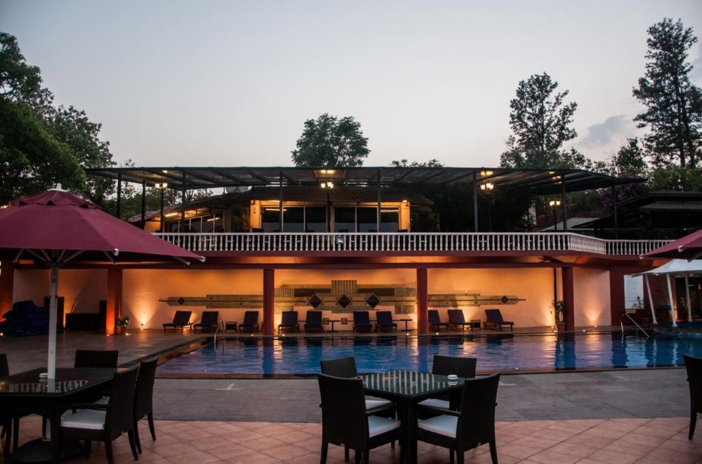 pool at one of the best offbeat monsoon weekend resorts in Mahabaleshwar - Brightland Resort and Spa