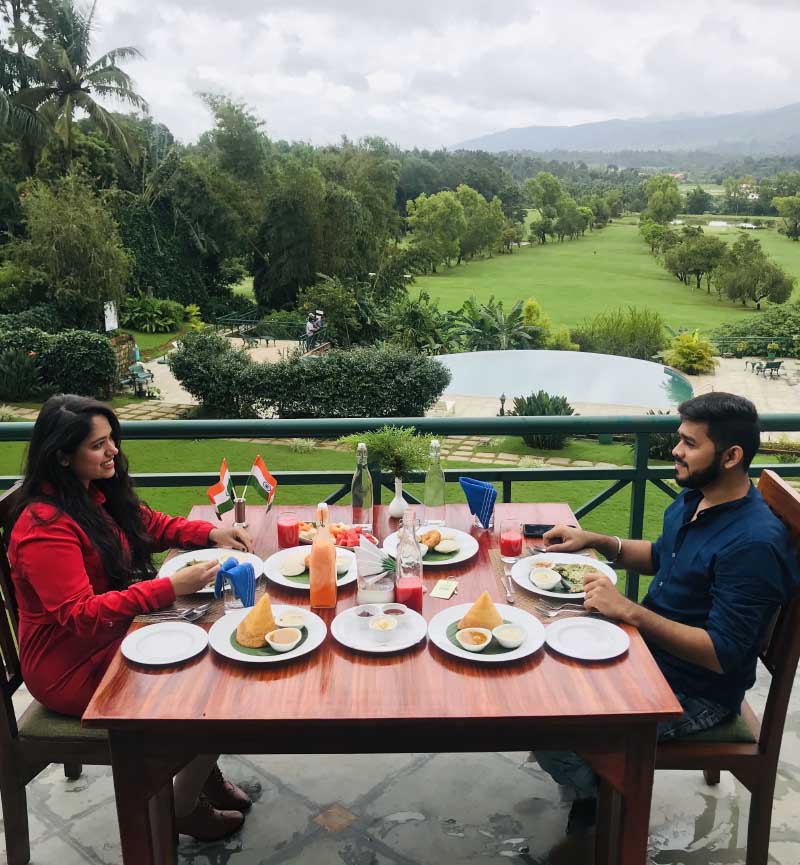 independewnce day weekend getaway from Bangalore to Coorg and dining with a view