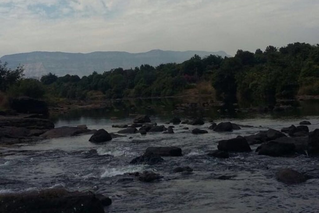 river Ulhas flowing next to the property in Karjat valley