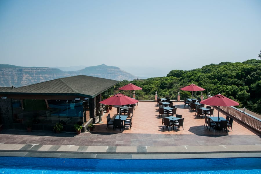 over the edge restaurant at spa resort near Mumbai in Mahabaleshwar for monsoon weekend getaway