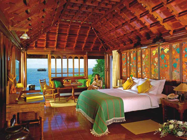beautifully decorated room at kumarakom lake resort