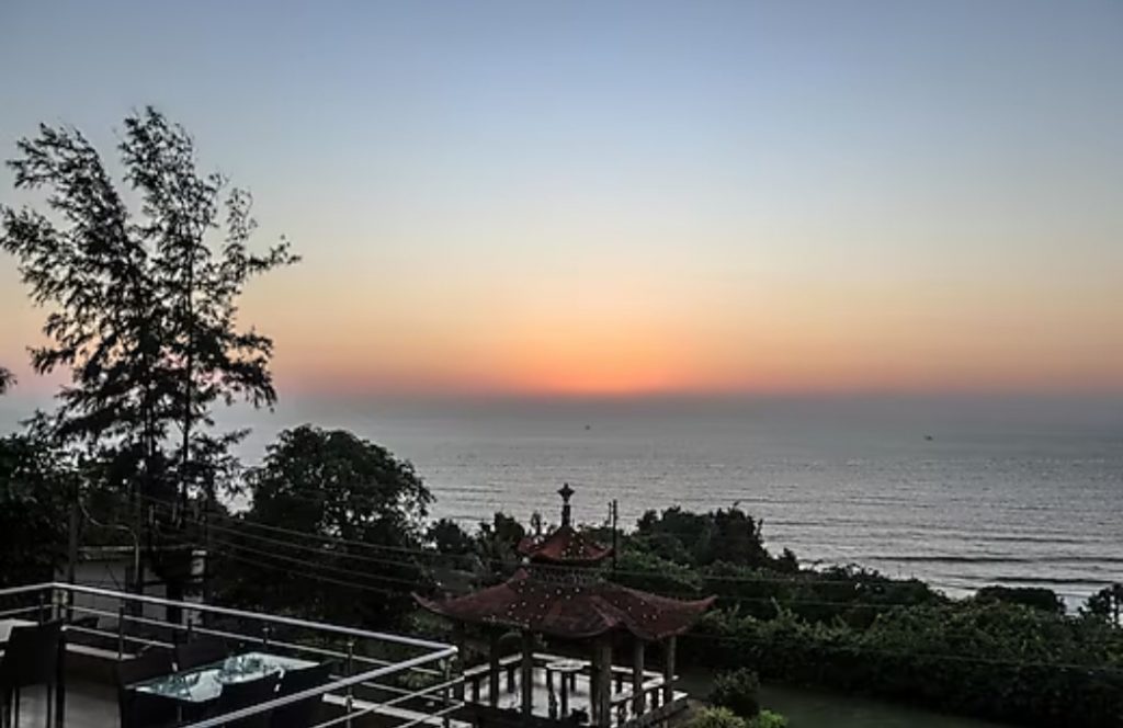 evening view at the coastal resort